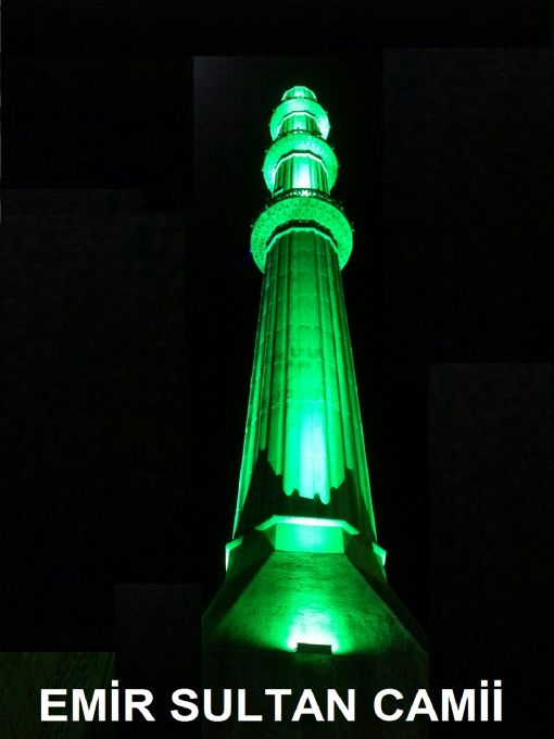 emir sultan camii  minare led aydınlatma sistemleri emir sultan camii